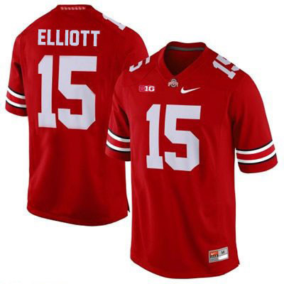 Men's NCAA Ohio State Buckeyes Ezekiel Elliott #15 College Stitched Authentic Nike Red Football Jersey WY20E53QJ